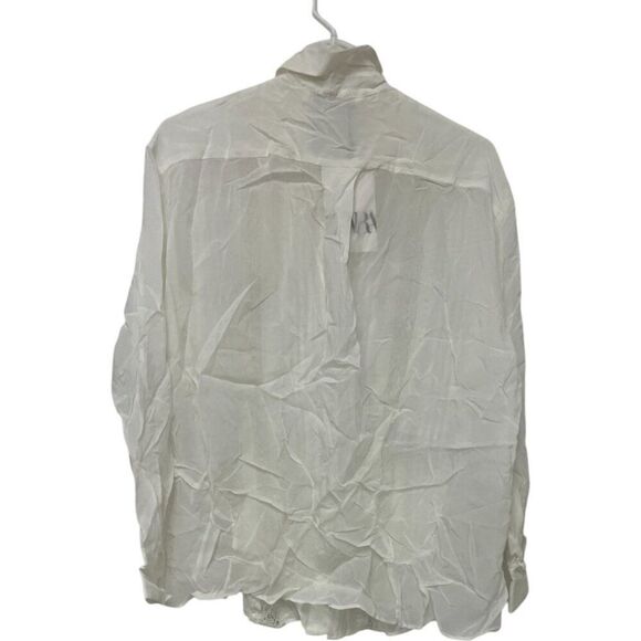 Zara Womens Button Up Shirt Size S White Lace Long Sleeve 2903/040 NWT - Picture 5 of 12